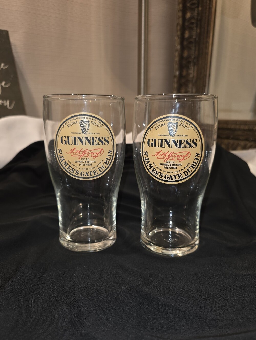 Guinness Extra Stout (Set of 2) Tulip Pint Glasses.
